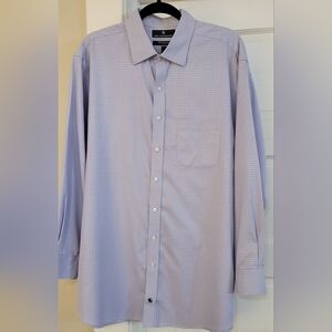 Hart Schaffner Marx Purple Check L/S Dress Shirt 17.5 Neck 34" Sleeve NWOT